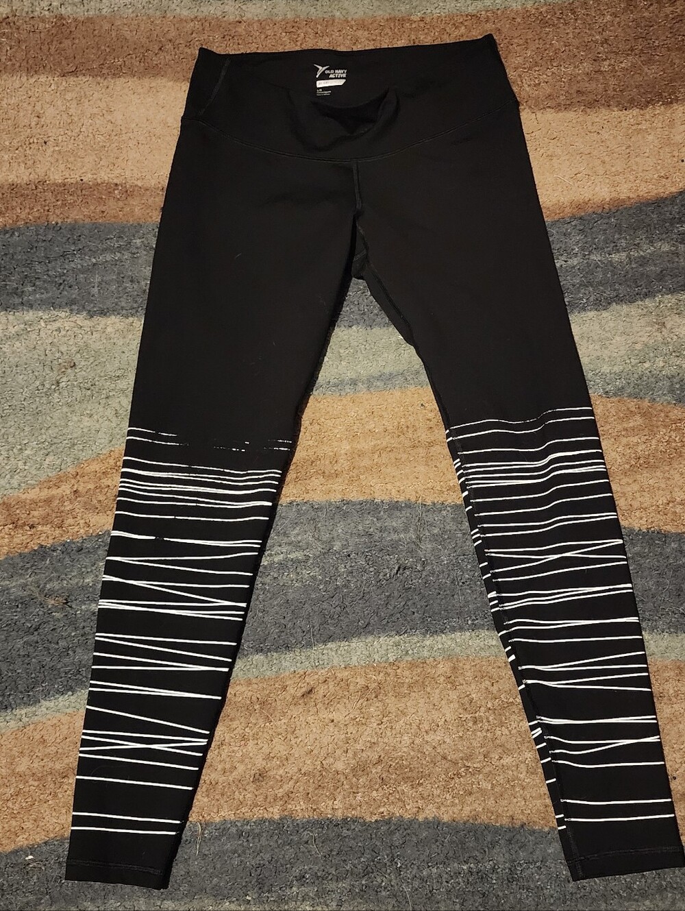 Old Navy Active Black Leggings with White Logo